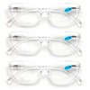 V.W.E. 3 Pairs Lot Women Cateye Translucent Clear Floral Pattern Fashion Reading Glasses Reader (3 Crystal Clear, 2.25)