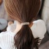 Ruihfas Ponytail Holder Stretchy Elastic Hair Tie Sparkling Crystal Rhinestone Hair Band Headband Hair Accessories for Women, 1Pcs (Gold Tone White)