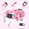 Cat Bowtie Collar Floral Rose Flower Cat Collar with Bells Breakaway Kitten Collar Halloween Cat Collar Puppy Collar Pink Cat Collars for Girl Cats