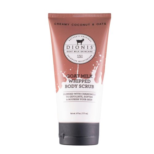 Dionis Goat Milk Skincare Scented Whipped Body Scrubs (6 oz) - Intensely Hydrating and Softens Skin, Made in the USA, Cruelty free, Paraben free (Coconut & Oats)