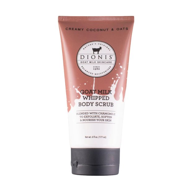 Dionis Goat Milk Skincare Scented Whipped Body Scrubs (6 oz) - Intensely Hydrating and Softens Skin, Made in the USA, Cruelty free, Paraben free (Coconut & Oats)