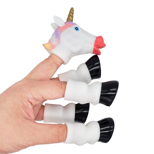 AQKILO Unicorn Finger Puppet Set, Animals Puppet Show Theater Props, Novelty Toys Weird Stuff Gifts