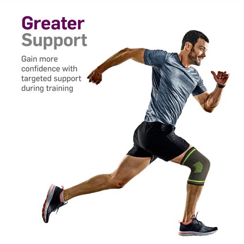 NatraCure Knee Compression Sleeve, Single Wrap - (Size: Medium) - Knee Braces and Knee Brace for Meniscus Tear, Arthritis, Injury, Running, and Joint Pain - Best Knee Brace, Knee Support For Men