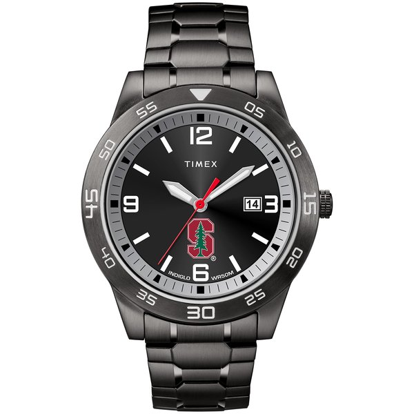 Timex Tribute Men's Collegiate Acclaim 42mm Watch – Stanford Cardinal with Black Stainless Steel Expansion Band
