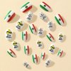 Mexico Press on Nails Short Medium Length Fake Nails Mexico Flag Design Acrylic Nails Supply Full Cover False Nails for Women and Girls Mexican Independence Day Press on Nails Medium Oval Artificial Nails