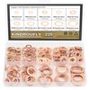 225 Pieces Copper Metric Flat Washers, Sealing Washers, Kindroufly 10 Sizes Copper Washers, Metal Washers Assortment Kit (M5 M6 M8 M10 M12 M14 M16)