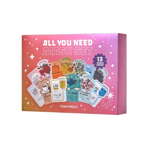 TONYMOLY All You Need Mask Set, Hydrate & Refresh Skin, Sheet Masks for all Skin Types & Concerns, Variety Pack of 13 Masks