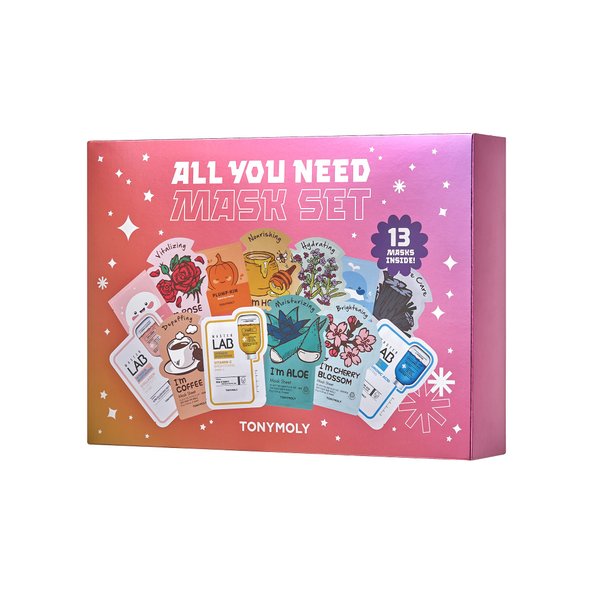 TONYMOLY All You Need Mask Set, Hydrate & Refresh Skin, Sheet Masks for all Skin Types & Concerns, Variety Pack of 13 Masks
