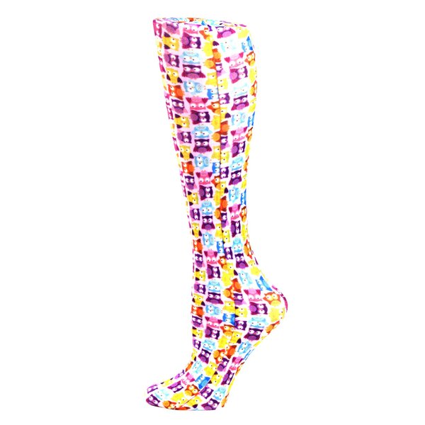 Celeste Stein Therapeutic Compression Socks, Tiny Owls, 8-15 mmHg, Mild