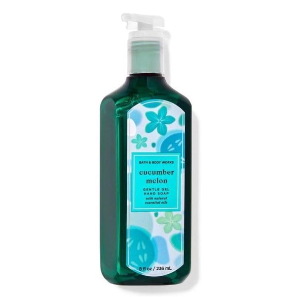 Bath Body Cucumber Melon Gentle Gel Hand Soap | 8 Fl Oz | Scented with Natural Essential Oils