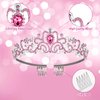 Birthday Girl Sash and Crown Set, Rhinestone Birthday Girl Headband Glitter Princess Birthday Sash And Crowns for Women Happy Birthday Tiara Accessories Favors (pink)