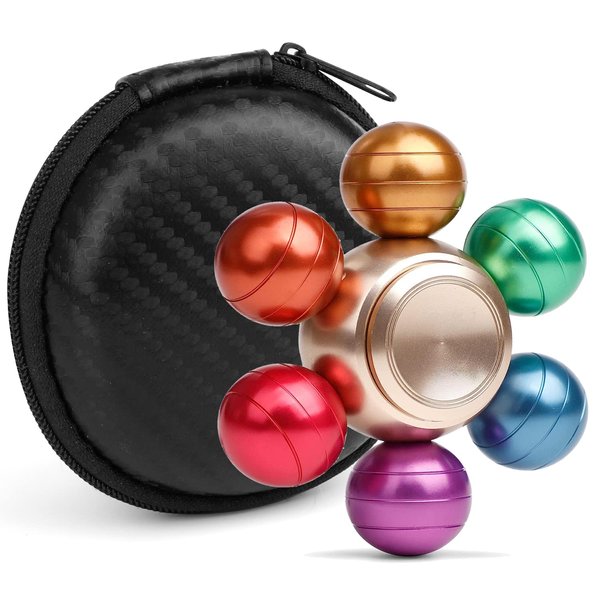 Cool Magic Orb Fidget Ball Spinner Toys Metal, Stress Hand Finger Spinner Fidgeting Anti Anxiety Focus Stainless Steel Figit Toys Fingertip Gyro Stress Relief Xmas Birthday Gifts for Kids Adults