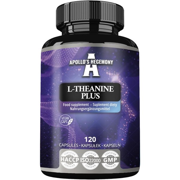 Apollo's Hegemony L-Theanine (98% Green Tea Extract) with Myo-Inositol 300 mg - 120 Vegan Capsules - 4 Month Supply - Supports Mental Clarity and Stress Management - Amino Acid Supplement