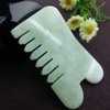 Bhbuy Natural Jade Stone Gua Sha Face Massage Hair Comb with Six Tooth