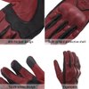 Harssidanzar Motorcycle Gloves for Men,Leather Touch Screen Riding Driving Gloves GM028US,Oxblood/Black,Size, L