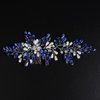 Xerling Vintage Hair Comb Brides Wedding Blue Crystal Hair Accessory Bridal Headpiece Pearl Hair Piece Jewelry (Blue)