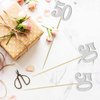 12PCS 50th Birthday Centerpiece Sticks Glitter Number 50 Table Centerpieces Flower Toppers for Anniversary Reunion and Party Decorations Silver