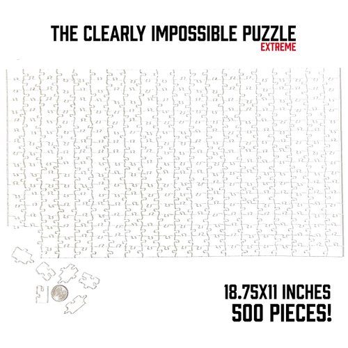 The Clearly Impossible Puzzle 100, 200, 500, 1000 Pieces Hard Puzzle for Adults Cool Difficult Puzzles Clear Hardest Puzzle - Difficult Funny Puzzle for Adults (500 Pieces)