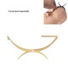 Jauarta Eyebrow Stencil Microblading Ruler Stainless Steel 3 Point Positioning Golden Ratio Symmetrical Measuring Tool Eyebrow Ruler (Gold)