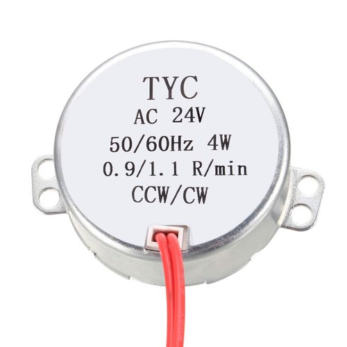 uxcell Synchronous Gear Motor AC 24V 0.9-1.1RPM 50-60Hz Electric Motor CCW/CW 4W for Electric Fan