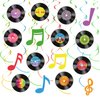 36pcs 1950's Rock and Roll Party Decorations,50s Sock Hop Hanging Decorations Vinyl Record Music Themed Party Swirls Streamers Ceiling Supplies for 50's Theme Rock Music Birthday Party Supplies