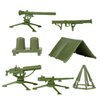 BMC Classic Plastic Army Men Playset Accessories - 10pc Military Camp - US Made