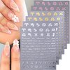 8 Sheets English Letters Nail Stickers for Nail Art Zodiac Letter Nail Art Stickers Gold Silver Pink Twelve Constellation Nail Design Stickers 3D Self-Adhesive Letter Nail Decals for Nail Tips Decor