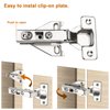 Probrico 1 Pair（2 Pack）Kitchen Cabinet Hinges for Face Frame Cabinet, Concealed Cabinet Hinges Brushed Satin Nickel with Mounting Screws