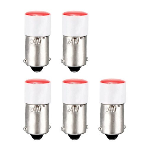 uxcell LED Bulbs 24V, Dashboard Light Red, BA9s Base Bulb 5Pcs