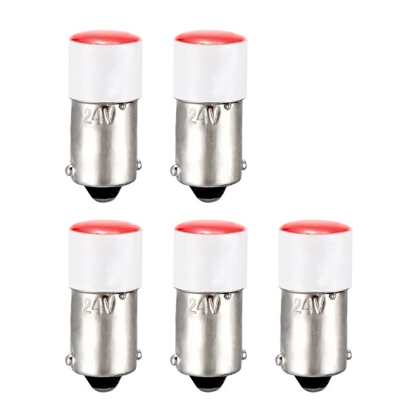 uxcell LED Bulbs 24V, Dashboard Light Red, BA9s Base Bulb 5Pcs