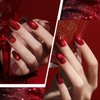 Wimocacy Cat Eye Gel Nail Polish Holographic Glitter Gel Polish Magnetic Nail Polish with Magnet for Salon Nail Art Home DIY (Ruby Red)