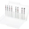 ERUIKA 8Pcs Ball Diamond drill bits Set, 3/32'' Cuticle Clean Ball Head Nail Bit for Electric Machine, Nail File Gel Polishing Head Acrylic Manicure Pedicure Cuticle Tools(8PCS)