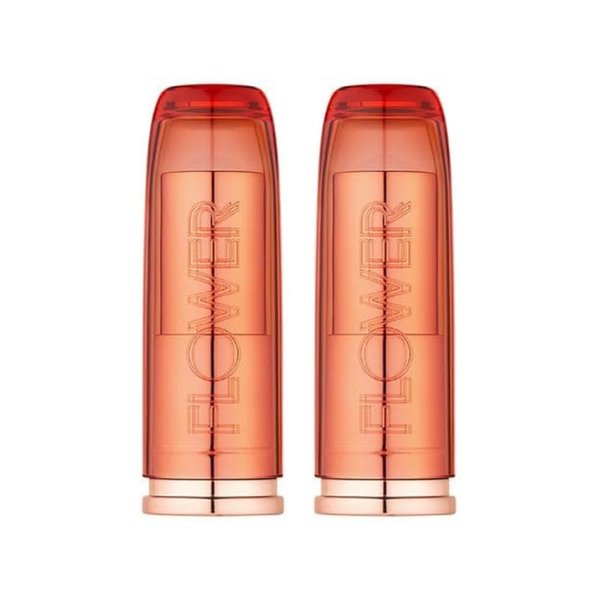 FLOWER Beauty Petal Pout Moisturizing Lipstick | Vitamin , Porcelain Flower Extract, and Natural Botanicals Infused | High Performance Buildable Color with Vitamin E | Vanilla Scent – Tiger Lily (Pack of 2)