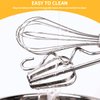 3-Piece Stainless Steel Hand Mixer Attachment Set - Whisk, Dough Hook, Egg Beater for Drills - Dishwasher Safe, 7.5 Inch (Drill Not Included)