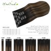 WindTouch Clip in Hair Extensions Real Human Hair 14 Inch 120g 7pcs #2T6P2 Dark Brown to Chestnut Brown Hair Extensions Clip Ins Balayage Clip in Hair Extensions for Women