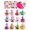 JOYIN 12 Sets Party Hats for Kids Birthday Party Games Craft Activities, Cute Animal Theme Birthday Hats Activity Kits with Stickers for Kids Holiday Party Favors