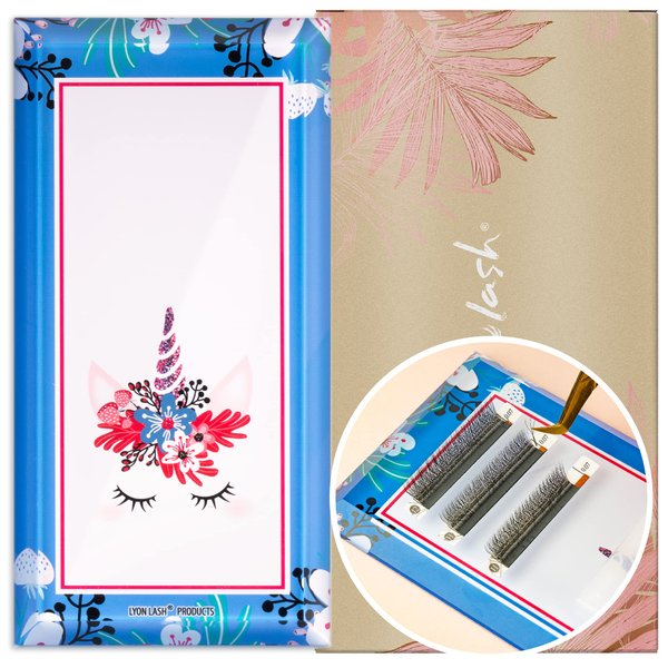 Lyon Lash Glass Lash Tile & Adhesive Holder for Eyelash Extensions | Reusable Lashes Palette 3.2"x6.3"x0.4" for Classic & Volume Lashing | Eyelash Extension Supplies