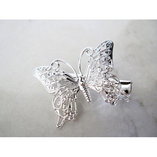 Generic Antique style gold, silver or rose gold butterfly alligator hair clip (set of (Primary color: Gold)