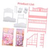 TOYANDONA Dollhouse Furniture Bunk Bed, 1:12 Artificial Bed Miniature Bunk Bed, Mini House Bed Model with Ladder, Mini Doll Bedroom Furniture, for Kids, Children