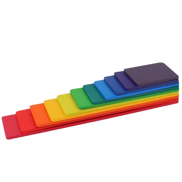 SHIERDU 11 Pieces of Wooden Rainbow Board Oversized Stacking Game Puzzle Blocks Children's Infant Toys 3 Years Old Boys and Girls Toy Gifts