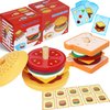 Toddler Montessori Toys for 3 4 5 Year Old Boy Girl, Pretend Play Toy Fake Food for Ages 3-5 Kids Gifts, Stacking Wooden Building Blocks Educational Puzzles Games for Preschool Classroom (Set)