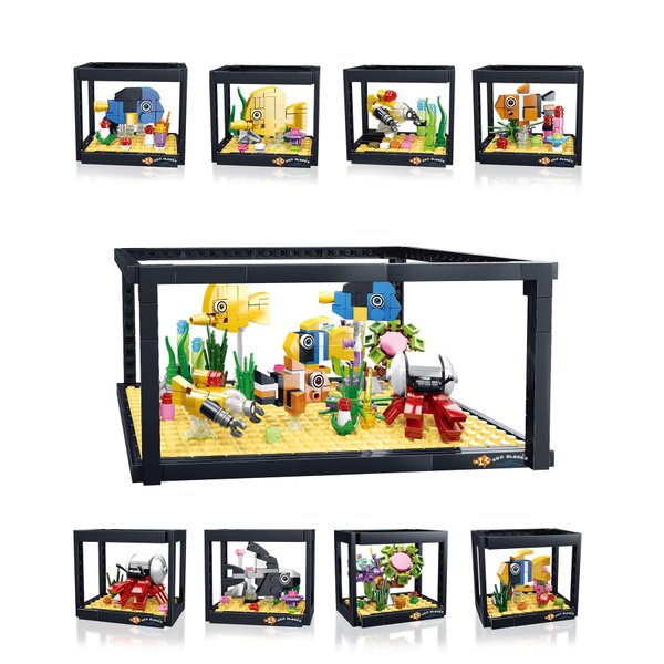 Snlywan 8 in 1 Creator Fish Tank Aquarium Building Blocks Toys Sets,STEM Educational Toys for Kids 8+,Birthday/Christmas/Date Gifts for Kids and Adults (729PCS)