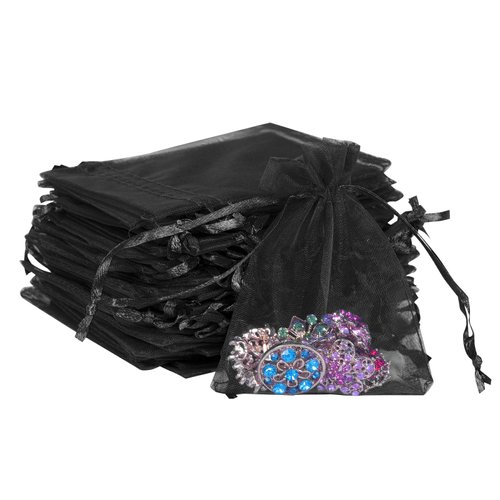 Boshen 100/200PCS Organza Gift Candy Sheer Bags Mesh Jewelry Pouches Drawstring Bulk for Wedding Party Favors Christmas (3" X 4"(200PCS), Royal Blue)