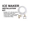 Ice Maker Supply Line and Humidifier Installation Kit for Refrigerators & Freezers, 1/4” x 25’ Poly Tubing, Includes Quick Connect Saddle Valve, Compression Fittings and Adapters