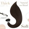 LaaVoo U Tip Hair Extensiosn Real Human Hair Medium Brown 14 in Hair Extensions Human Hair Utip Brown for Women Ktip Human Hair Extensions 50g/50s