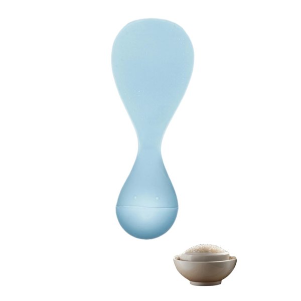 Tumbler Anti-Stick Rice Spoon - Heat-Resistant Kitchen Paddle, Stands Upright & Easy to Clean, Non-Slip Design for Rice Cookers, Pots, and Cooking Essentials (Light blue)