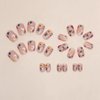Extra Short Press on Nails Square Fake Nails Flower Designs - LPOODDNU 24 Pcs Spring False Nails Cute Small Acrylic Press on Nails Stick on Nails Reusable Artificial Nails for Women Manicure Supplies