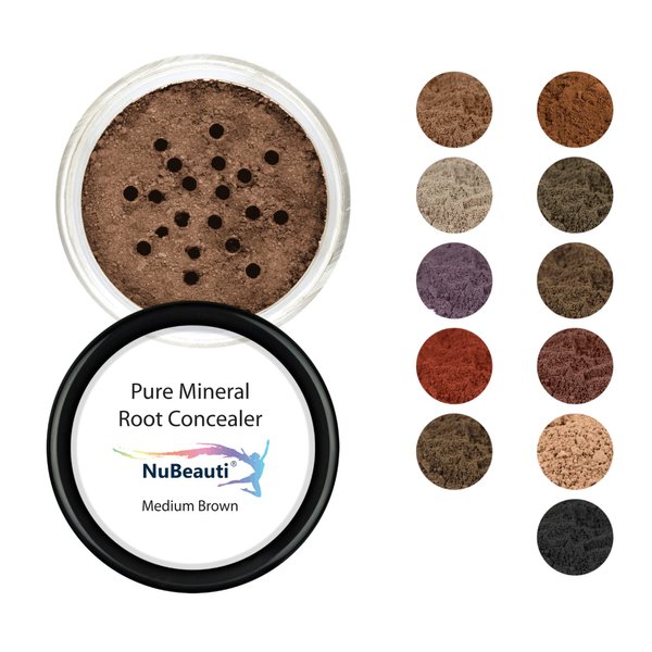 Root Concealer Touch Up Powder | All-Natural Crushed Minerals Without Brush | Fast and Easy Total Gray Hair Cover up For Black | Brown | Auburn and Blonde Hair .30 ounce (Without Brush, Medium Brown)