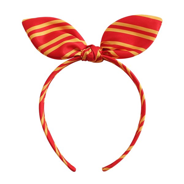 JiaDuo Knotted Bow Headband for Women Wizard Costume Striped Headwear Halloween Party Trip Witch Cosplay Hair Accessories Red for Harry