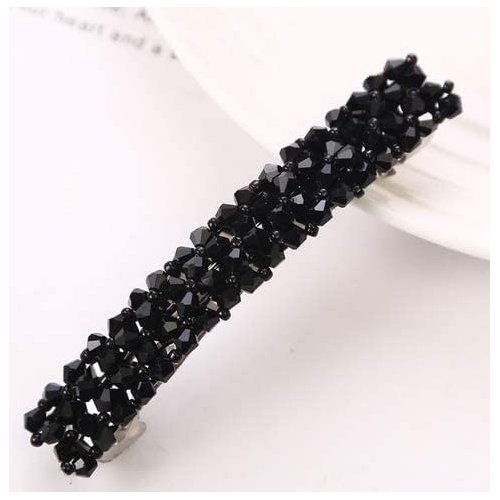 1Pc Black Hair Clips Handmade Rhinestone Barrettes Metal Hair Holders Clips and Barrettes Hair Clips for Women Girls Headwear Styling Hair Accessories